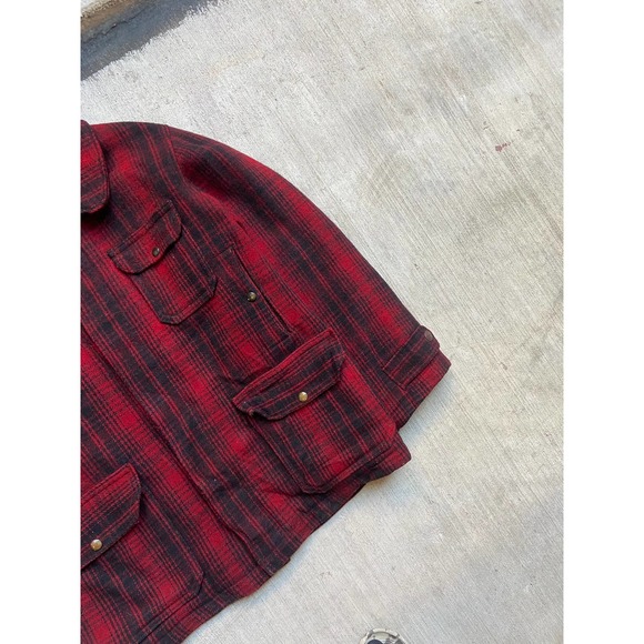 Vintage 50’s Woolrich Mackinaw Buffalo Plaid Wool Jacket Hunting Coat Red Size M - Picture 9 of 10